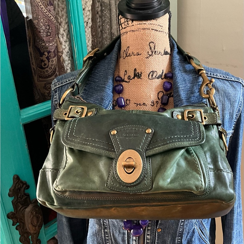 Coach Legacy 65th Anniversary  Leather Hobo shoulder bag green vintage